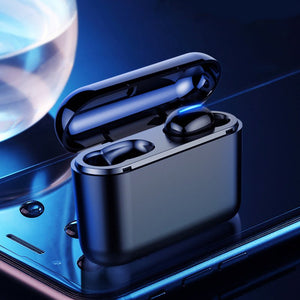 Premium Binaural Mini Bluetooth 5.0 Wireless Sport Headset Black