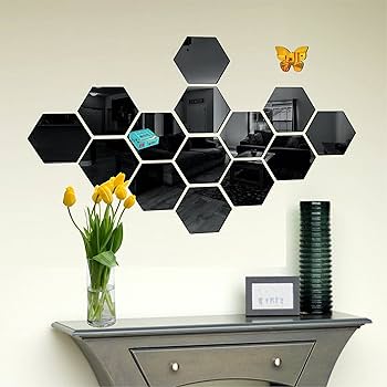 Modern Hexagon Acrylic Mirror Wall Stickers Set for Home Decor