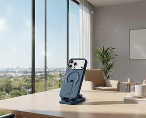 Luxury Leather MagSafe iPhone Case with 360 Degree Ring Kickstand