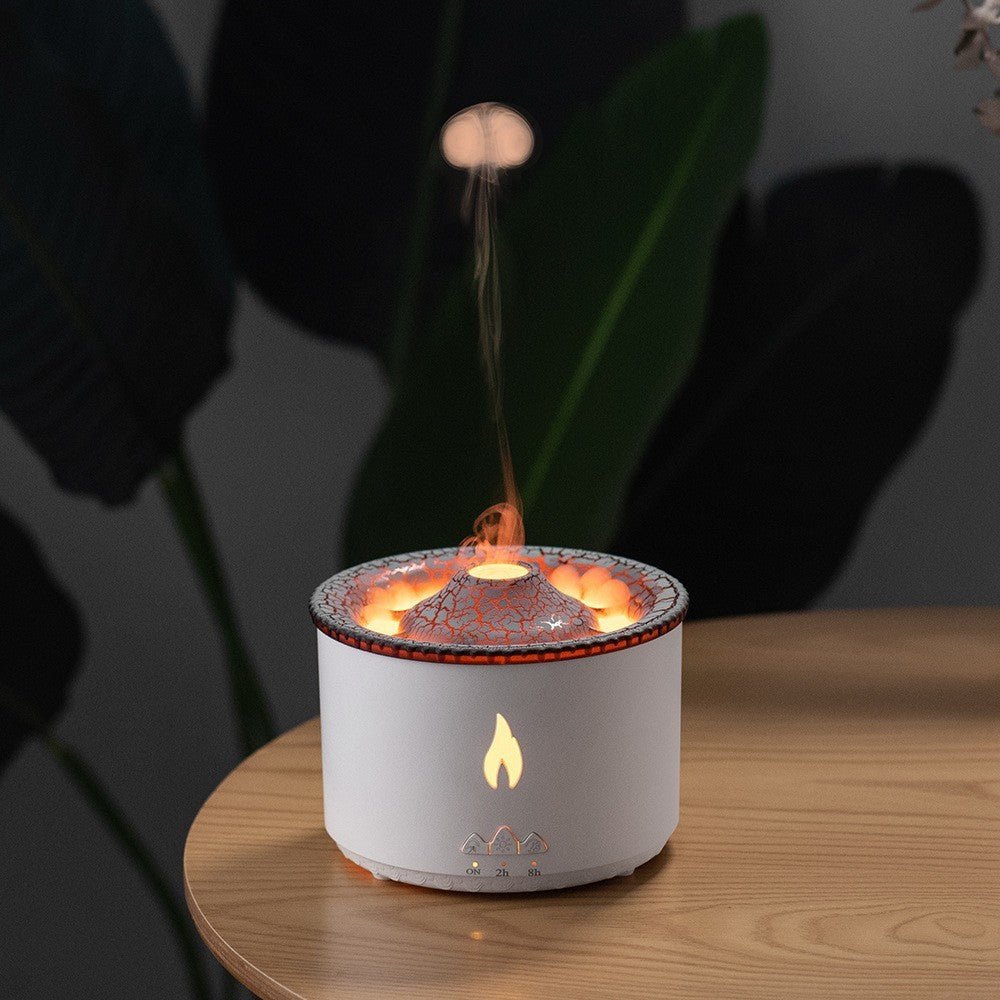 Two-Color Spray Ring Volcano Humidifier with Silent Aromatherapy Diffuser
