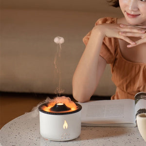 Two-Color Spray Ring Volcano Humidifier with Silent Aromatherapy Diffuser