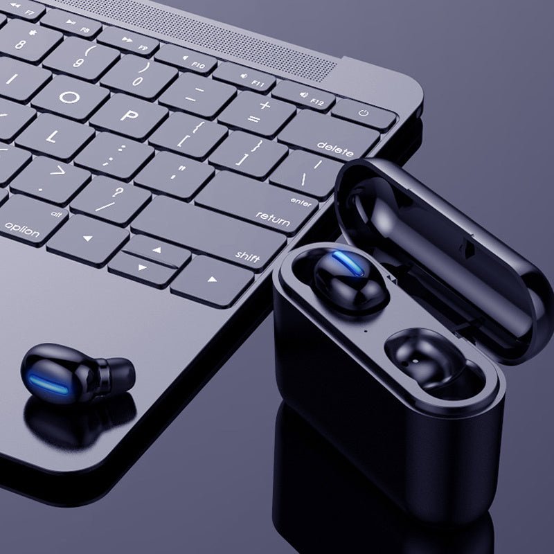 Premium Binaural Mini Bluetooth 5.0 Wireless Sport Headset Black