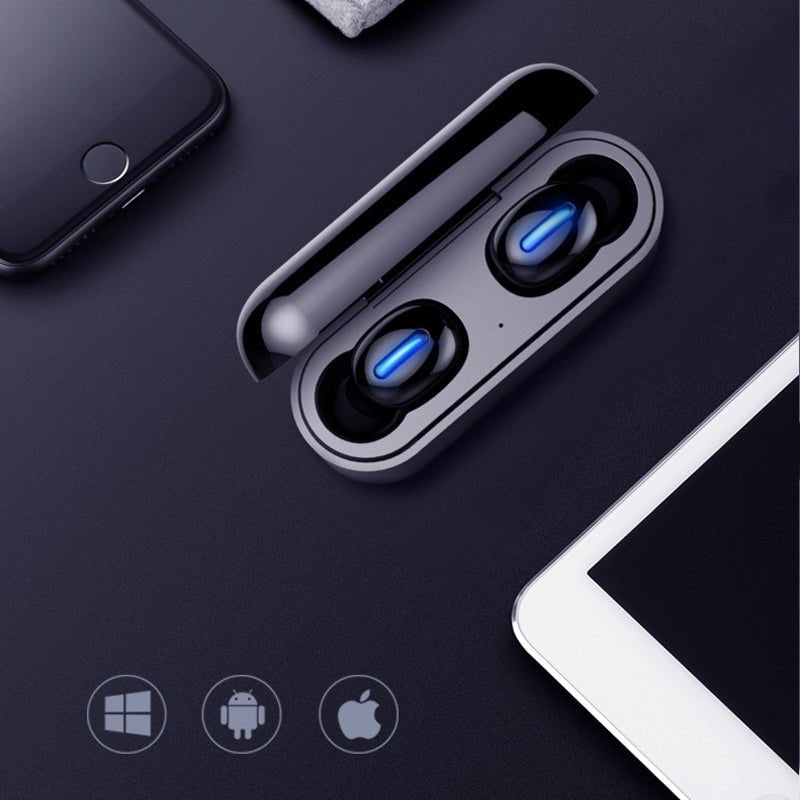 Premium Binaural Mini Bluetooth 5.0 Wireless Sport Headset Black