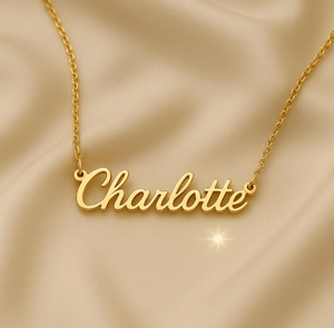 Personalized English Name Necklace Custom Cursive Script Gold Plated Jewelry