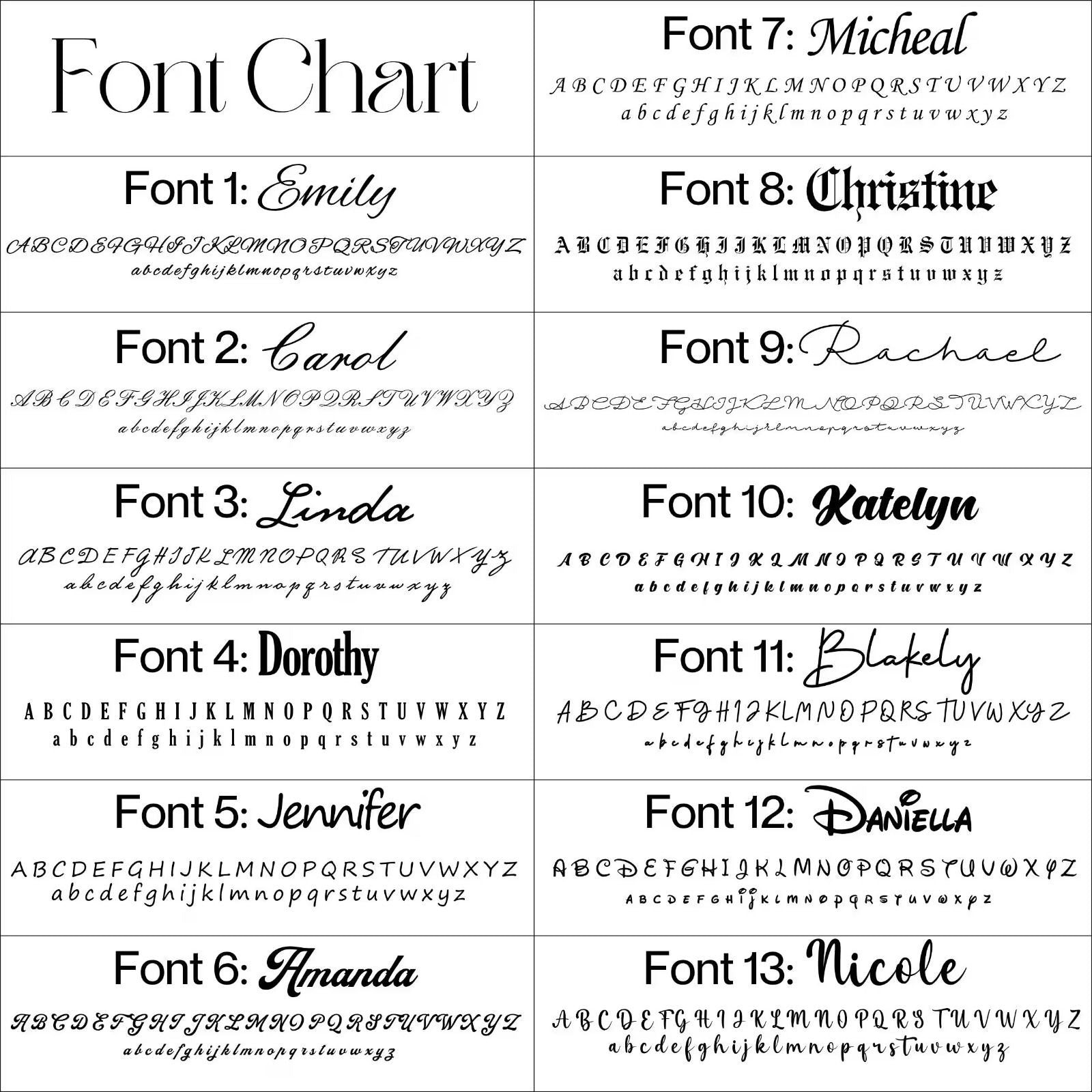 Personalized English Name Necklace Custom Cursive Script Gold Plated Jewelry