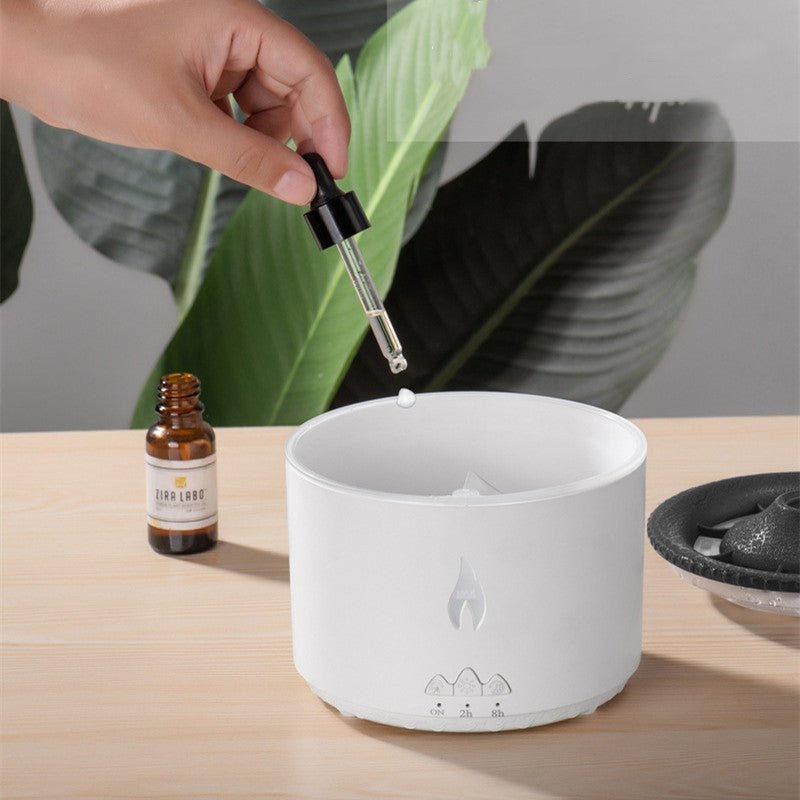 Two-Color Spray Ring Volcano Humidifier with Silent Aromatherapy Diffuser
