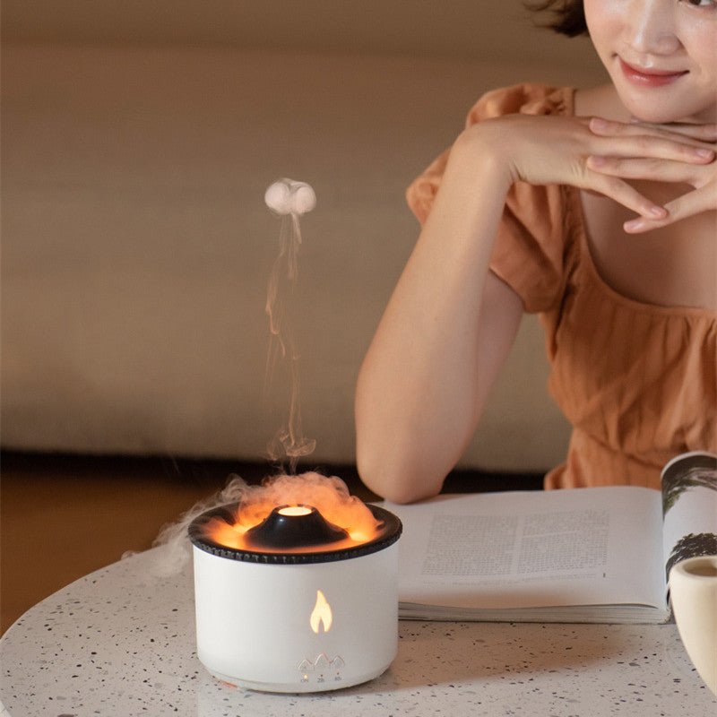Two-Color Spray Ring Volcano Humidifier with Silent Aromatherapy Diffuser