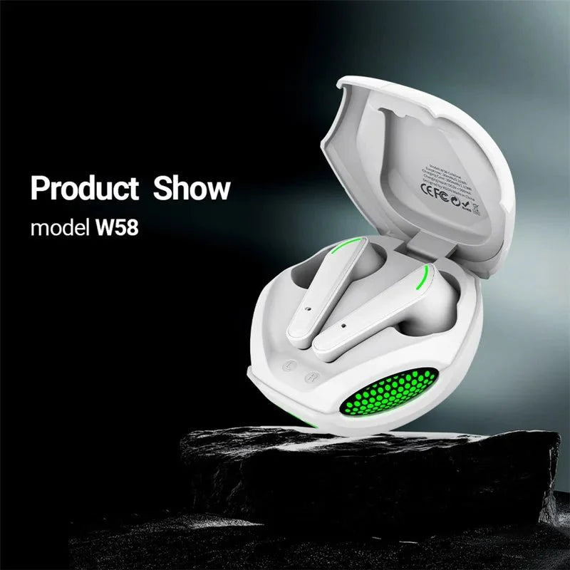 Celebrat W58 TWS Wireless Gaming Headset with Low Latency LED Lights