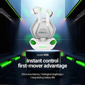 Celebrat W58 TWS Wireless Gaming Headset with Low Latency LED Lights