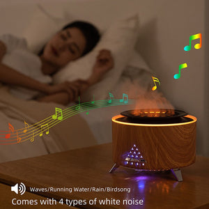 Remote Control Volcano Ultrasonic Flame Aroma Diffuser Humidifier with Lights
