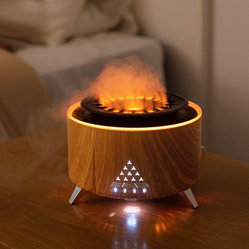 Remote Control Volcano Ultrasonic Flame Aroma Diffuser Humidifier with Lights