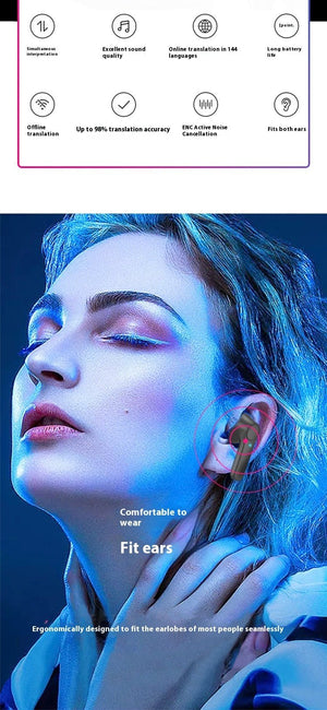 Smart Bluetooth Real-Time AI Language Translator Earbuds with Touch Control